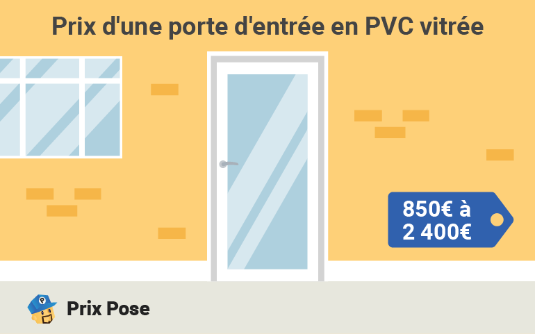 Prix porte d'entrée en PVC vitrée