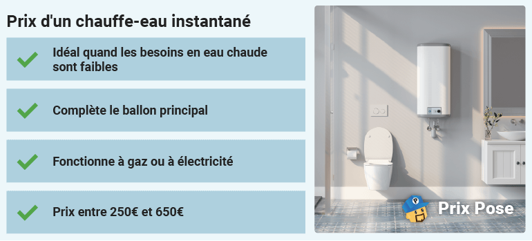 Prix chauffe eau instantané