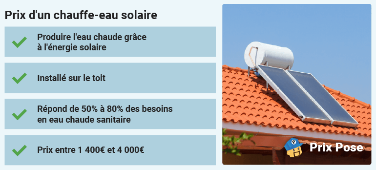 Prix chauffe eau solaire