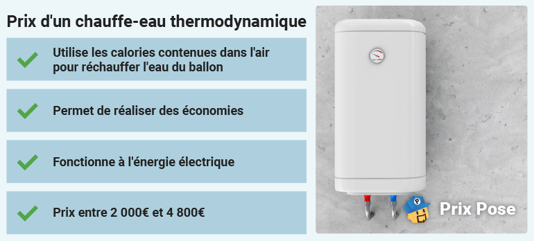 Prix chauffe eau thermodynamique